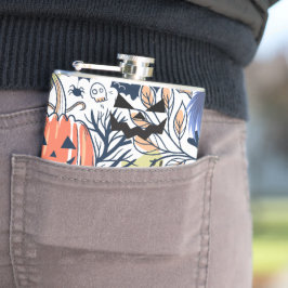 Mikitiez retro Vintage halloween ghoulkürbis Flachmann