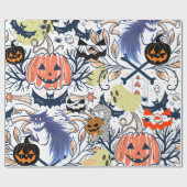 Mikitiez retro Vintage halloween ghoulkürbis Geschenkpapier (Flach)