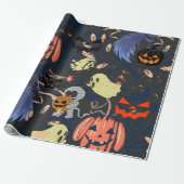 Mikitiez retro Vintage halloween ghoulkürbis Geschenkpapier (Ungerollt)