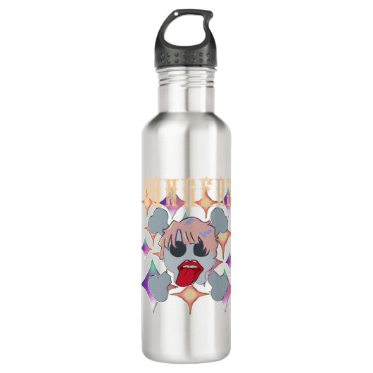 Mikitiez Rockstar Roter Geburtstagsrotter Edelstahlflasche (Vorderseite)