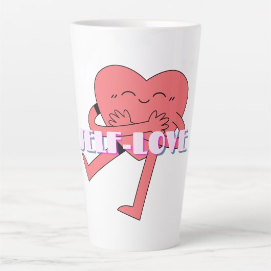 Mikitiez rosa Herz selflove june gemini Milchtasse (Vorderseite)