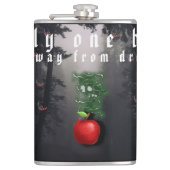 Mikitiez roter Schädel giftiger Apfel veganer Somm Flachmann (Vorderseite)