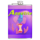 Mikitiez roter Schädel giftiger Apfel veganer Somm Flachmann (Vorderseite)