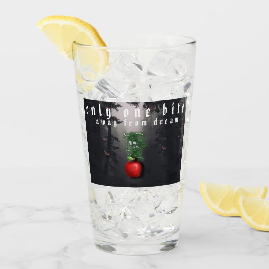 Mikitiez roter Schädel giftiger Apfel veganer Somm Glas (Vorderseite Ice)