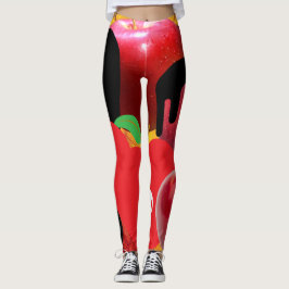 Mikitiez roter Schädel giftiger Apfel veganer Somm Leggings