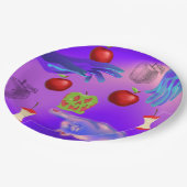 Mikitiez roter Schädel giftiger Apfel veganer Somm Pappteller (Schrägansicht)