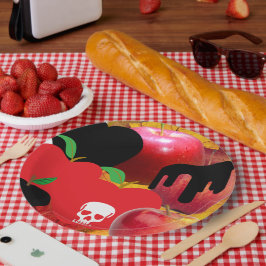 Mikitiez roter Schädel giftiger Apfel veganer Somm Pappteller