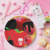 Mikitiez roter Schädel giftiger Apfel veganer Somm Pappteller (Party)