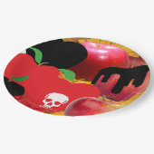 Mikitiez roter Schädel giftiger Apfel veganer Somm Pappteller (Schrägansicht)