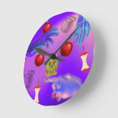 Mikitiez roter Schädel giftiger Apfel veganer Somm Runde Wanduhr (Winkel)