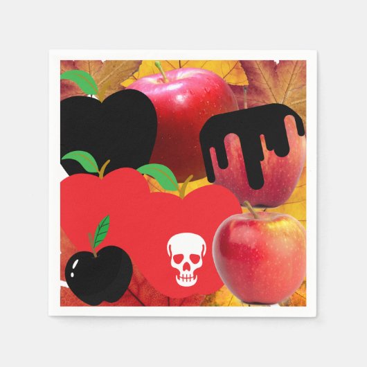 Mikitiez roter Schädel giftiger Apfel veganer Somm Serviette (Vorderseite)