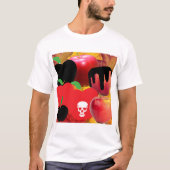 Mikitiez roter Schädel giftiger Apfel veganer Somm T-Shirt (Vorderseite)