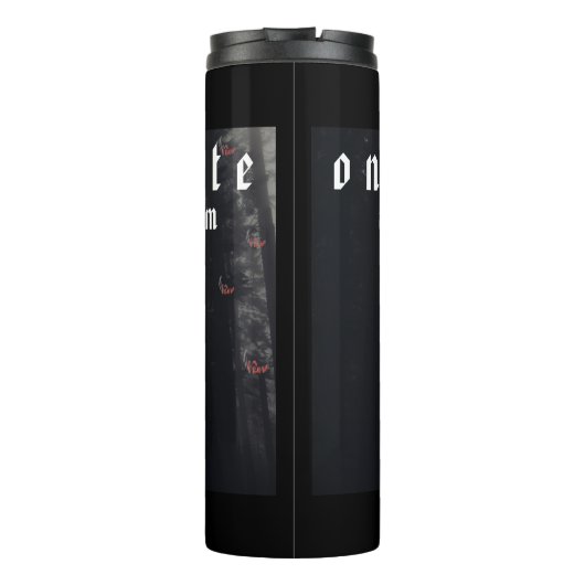 Mikitiez roter Schädel giftiger Apfel veganer Somm Thermosbecher (Rückseite)