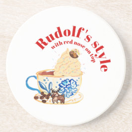 Mikitiez rudolf rotnose raindeAll-over Print Schür Getränkeuntersetzer