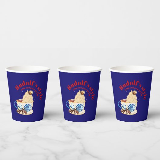 Mikitiez rudolf rotnose raindeAll-over Print Schür Pappbecher (Multi)