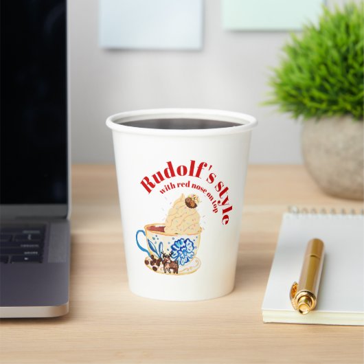 Mikitiez rudolf rotnose raindeAll-over Print Schür Pappbecher (InSitu)