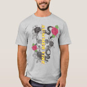 Mikitiez Schädeltätowierung rosen Gesteinspunk T-Shirt (Vorderseite)