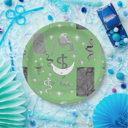 Mikitiez Schlange Snaker Zauberer Hexenmagie Pappteller (Party)