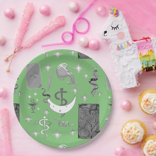 Mikitiez Schlange Snaker Zauberer Hexenmagie Pappteller (Party)