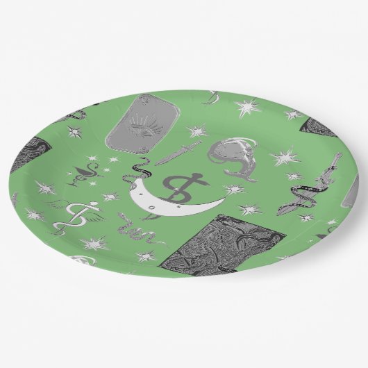 Mikitiez Schlange Snaker Zauberer Hexenmagie Pappteller (Schrägansicht)