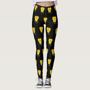 Mikitiez schmelzen gelbes Herz lächeln Freundschaf Leggings