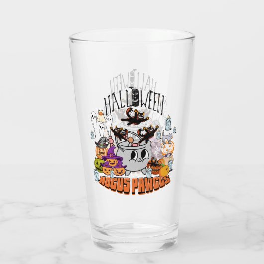 Mikitiez schwarze Katze spooky halloween vibes gho Glas (Rückseite)