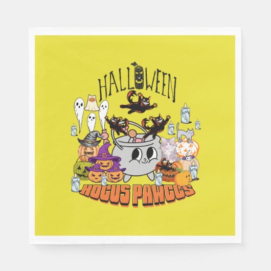Mikitiez schwarze Katze spooky halloween vibes gho Serviette (Vorderseite)
