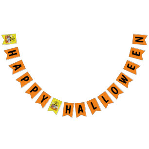 Mikitiez schwarze Katze spooky halloween vibes gho Wimpelkette