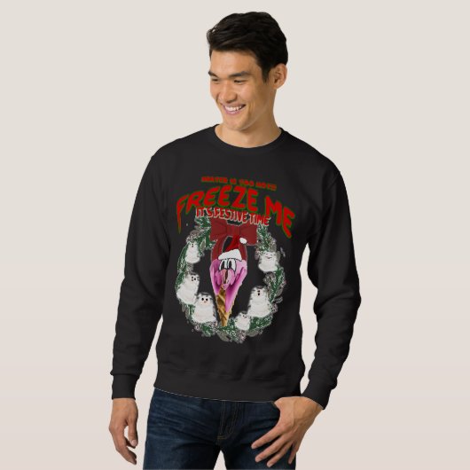 Mikitiez Schwarzfritageswärmer Weihnachtsschneeman Sweatshirt (Vorne ganz)