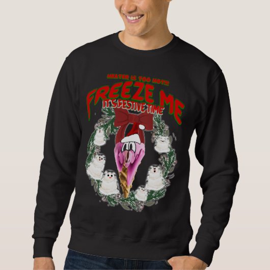 Mikitiez Schwarzfritageswärmer Weihnachtsschneeman Sweatshirt (Vorderseite)