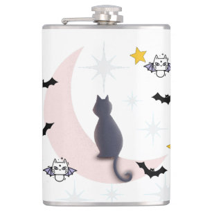 Mikitiez Schwarzkatzenfledermaus halloween winter Flachmann