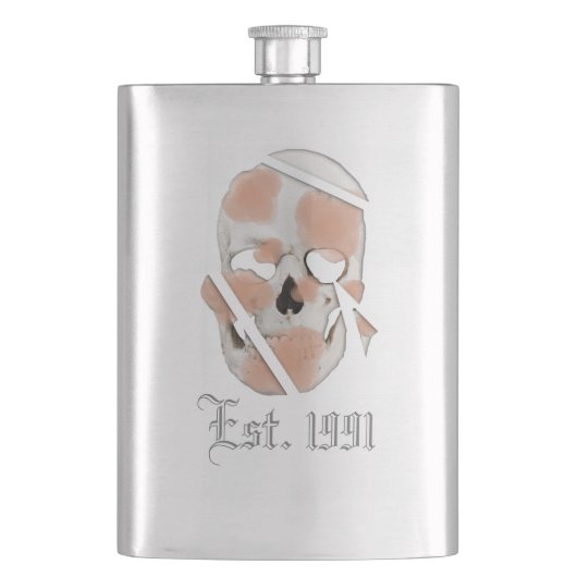 Mikitiez Skull rosa Graffiti Stolz Flachmann (Vorderseite)