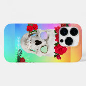 Mikitiez Skull Rose baroqueart Regenbogen Case-Mate iPhone Hülle (Rückseite (Horizontal))