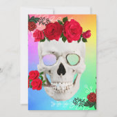 Mikitiez Skull Rose baroqueart Regenbogen Einladung (Vorderseite)
