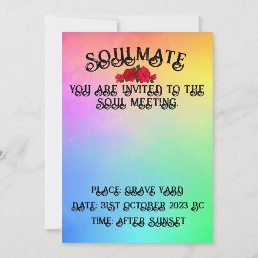 Mikitiez Skull Rose baroqueart Regenbogen Einladung (Rückseite)