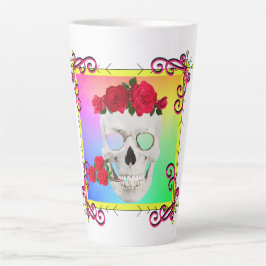 Mikitiez Skull Rose baroqueart Regenbogen Milchtasse