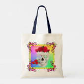 Mikitiez Skull Rose baroqueart Regenbogen Tragetasche (Rückseite)