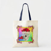 Mikitiez Skull Rose baroqueart Regenbogen Tragetasche (Vorne)