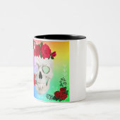 Mikitiez Skull Rose baroqueart Regenbogen Zweifarbige Tasse (VorderseiteRechts)