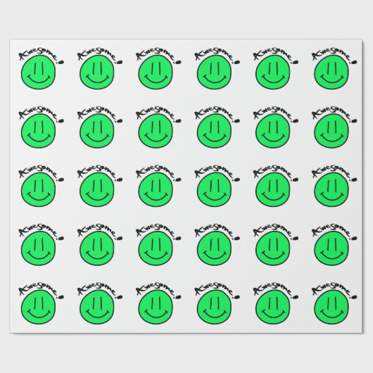 Mikitiez Smiley School Sommerfrühlinggrün Geschenkpapier (Flach)