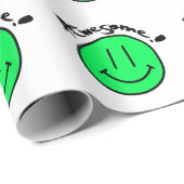 Mikitiez Smiley School Sommerfrühlinggrün Geschenkpapier (Rolleneckpunkt)