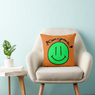Mikitiez Smiley School Sommerfrühlinggrün Kissen