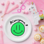 Mikitiez Smiley School Sommerfrühlinggrün Pappteller (Party)