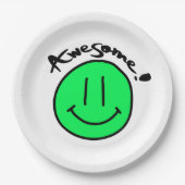 Mikitiez Smiley School Sommerfrühlinggrün Pappteller (Vorderseite)