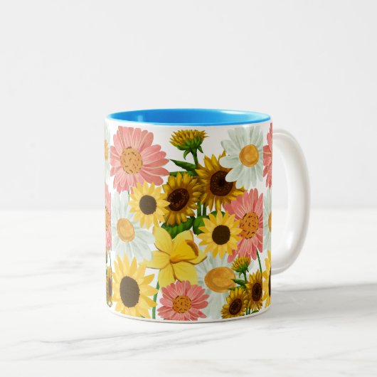 Mikitiez Sommerurlaub Blume Zweifarbige Tasse (VorderseiteRechts)