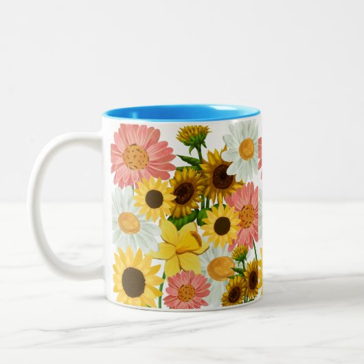 Mikitiez Sommerurlaub Blume Zweifarbige Tasse (Links)