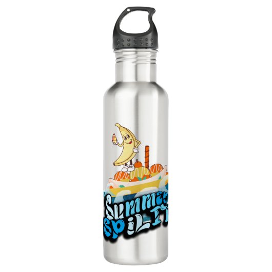 Mikitiez Sommerwindsurf Bananasplit Eisschrei Edelstahlflasche (Vorderseite)