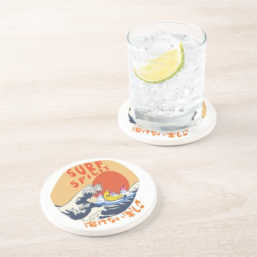 Mikitiez Sommerwindsurf Bananasplit Eisschrei Getränkeuntersetzer (Seite)