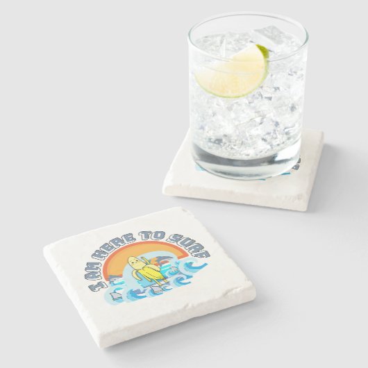 Mikitiez Sommerwindsurf Bananasplit Eisschrei Steinuntersetzer (Seitenansicht)