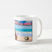 Mikitiez Thailand Kokosstrand Lotus pink weiß Kaffeetasse (VorderseiteRechts)
